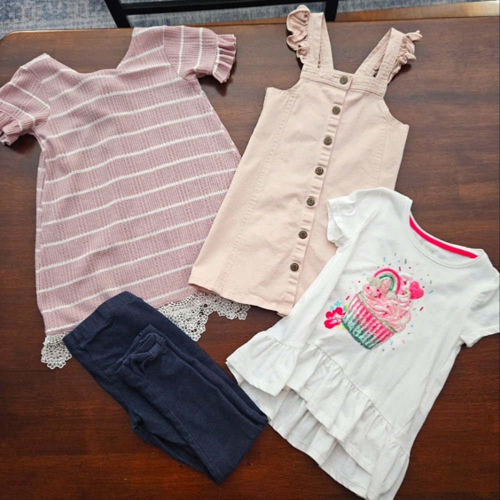 Girls Size 6 Bundle of Dresses, Top & Leggings